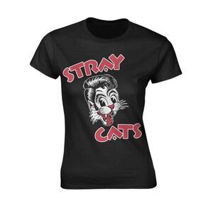 Stray Cats Womens/Ladies Logo Fitted T-Shirt / Black